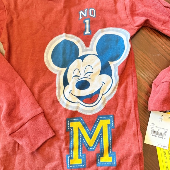 Disney Red Long Sleeve Mickey Mouse Graphic Tee - Picture 6 of 6